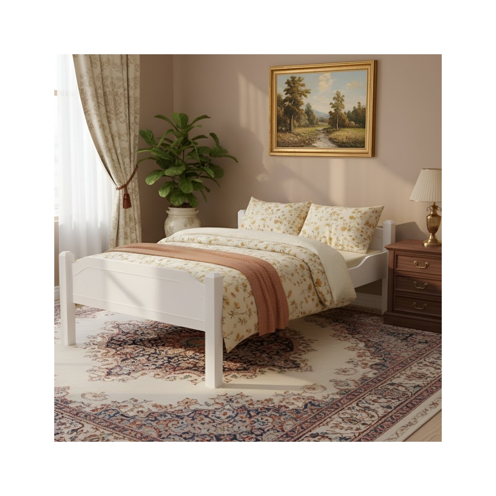 Postel z celomasivu Liva - bílá